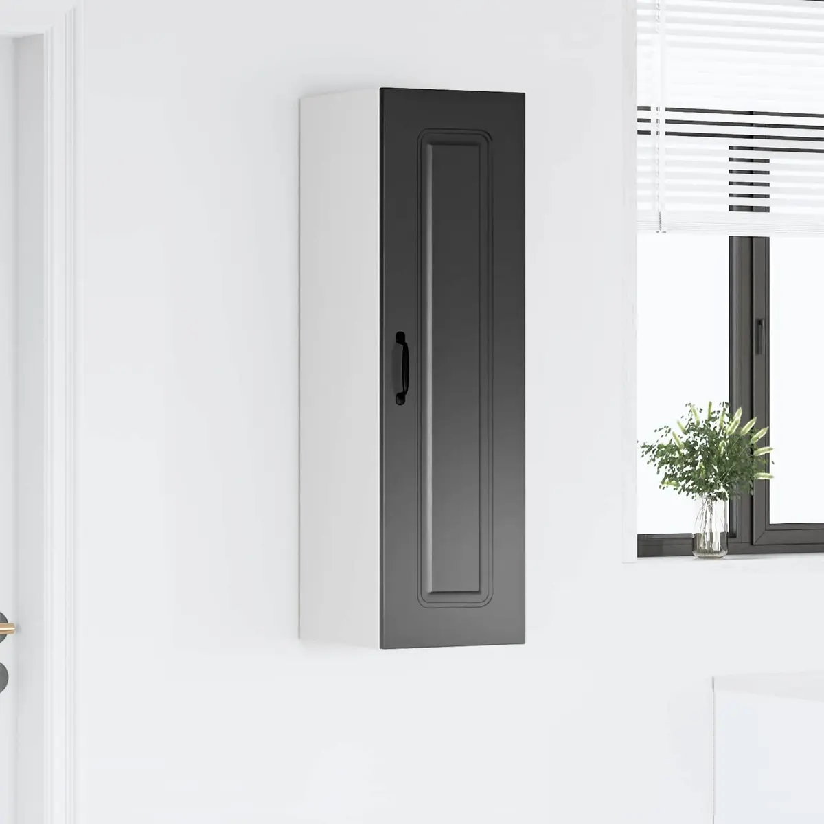 Kitchen Cabinet Dishwasher Panel Black Engineered Wood Storage Cupboard