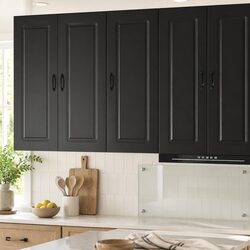 Dishwasher Panel Kitchen Cabinet Black Engineered Wood Storage Cupboard