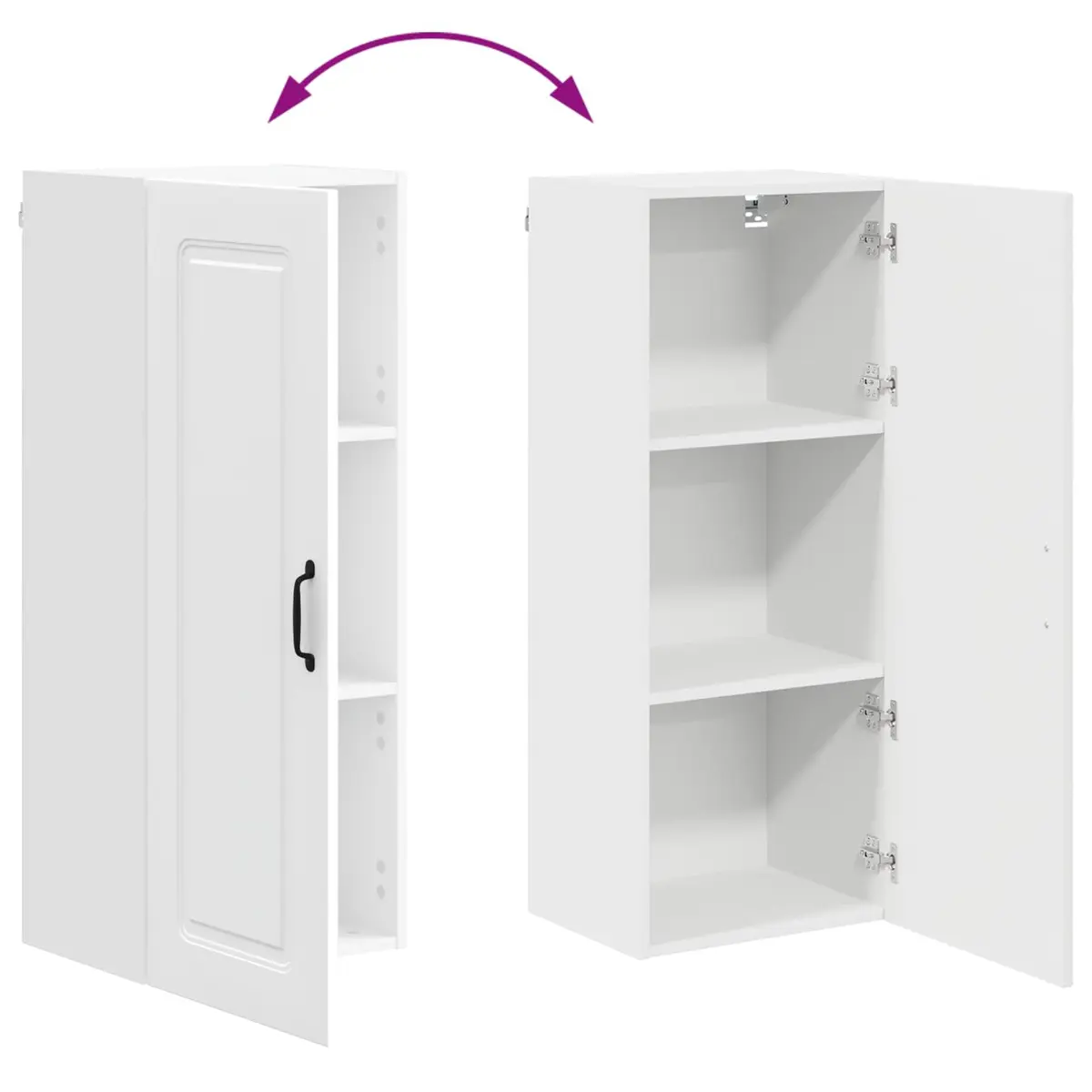 Kitchen Cabinet High Gloss White Engineered Wood Storage 40x31x100cm