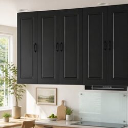 Dishwasher Panel Kitchen Cabinet Black Engineered Wood Storage Organiser