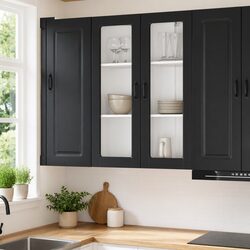 Dishwasher Panel Kitchen Cabinet Black Engineered Wood Storage 80x31x100cm