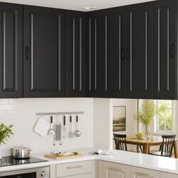 Dishwasher Panel Kitchen Cabinet Black Engineered Wood Storage Cupboard