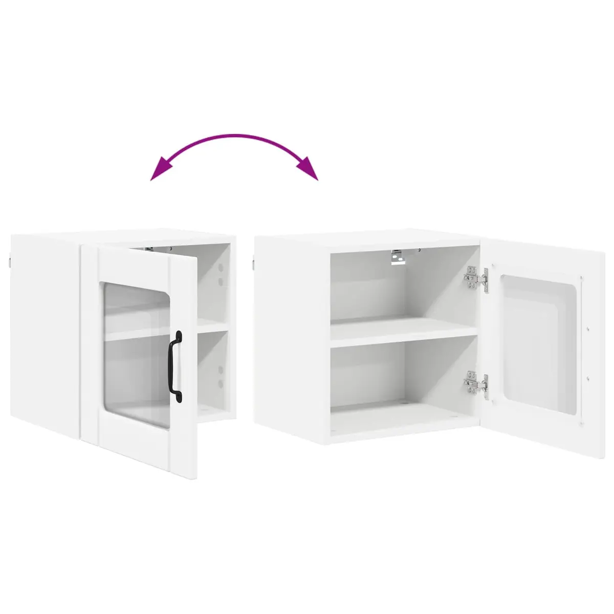 Wall Glass Cabinet Modern Kitchen Storage Engineered Wood 40x31x40cm White