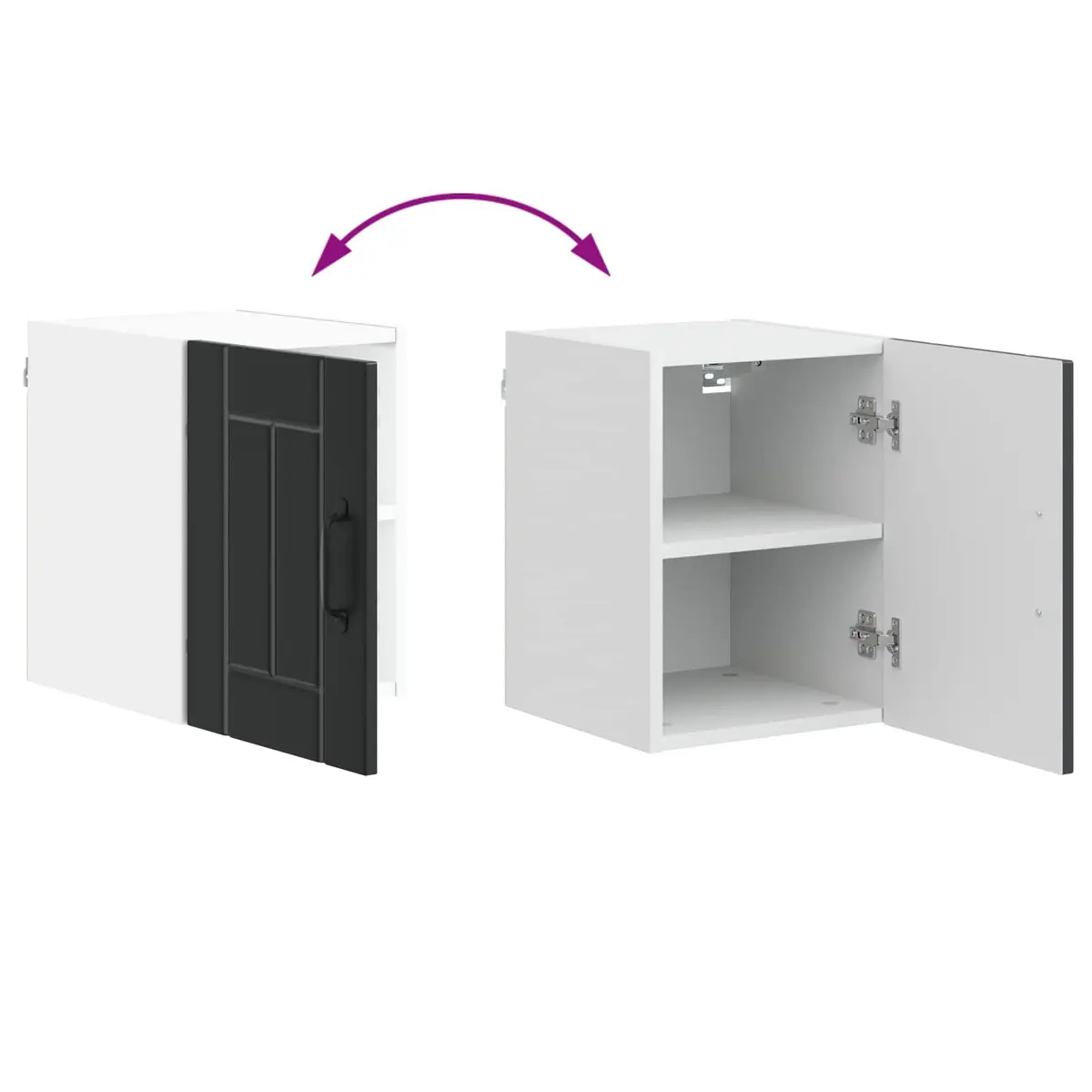 Wall Cabinet Dishwasher Panel Black Engineered Wood Rectangular