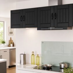 Wall Cabinet Engineered Wood 2 Pieces Black Kitchen Storage 40 x 31 x 40 cm