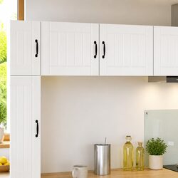 Wall Cabinet with Dishwasher Panel High Gloss White Engineered Wood Kitchen