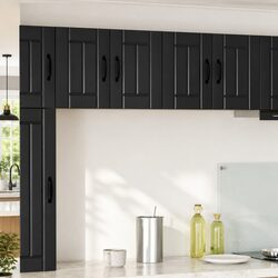 Wall Cabinet 2 Piece Black Kitchen Storage Cupboard Engineered Wood 60x31x40cm