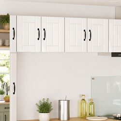Wall Cabinet 2 Pieces High Gloss White Kitchen Storage Cupboard Unit 60x31x40cm