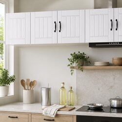Wall Cabinet Kitchen Storage Engineered Wood White Modern Furniture 80x31x40cm