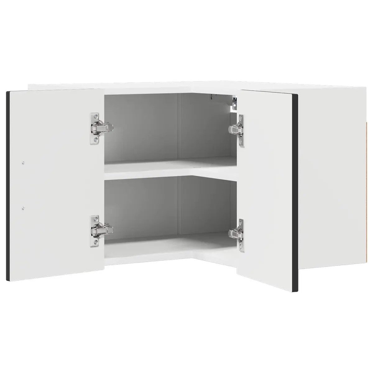 Corner Cabinet Kitchen Storage Engineered Wood Black 57x57x40cm Modern