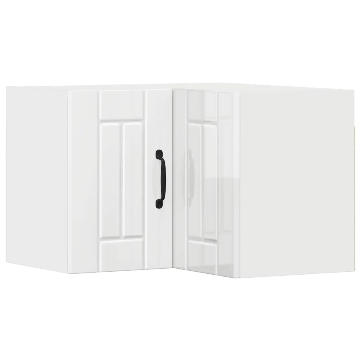 Wall Corner Cabinet High Gloss White Engineered Wood 57 x 57 x 40 cm