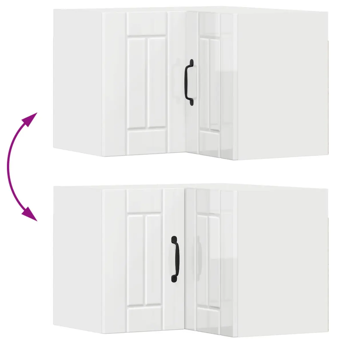 Wall Corner Cabinet High Gloss White Engineered Wood 57 x 57 x 40 cm