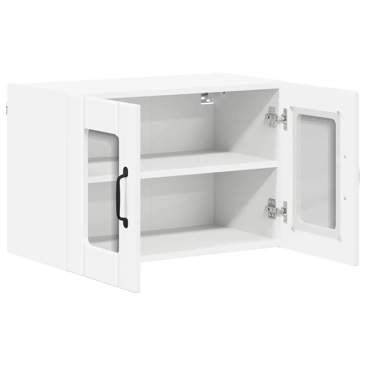 Wall Glass Cabinet Modern Storage 60x31x40cm White Engineered Wood