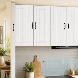 White Wall Cabinet Kitchen Storage Engineered Wood Dishwasher Panel 40x31x80cm
