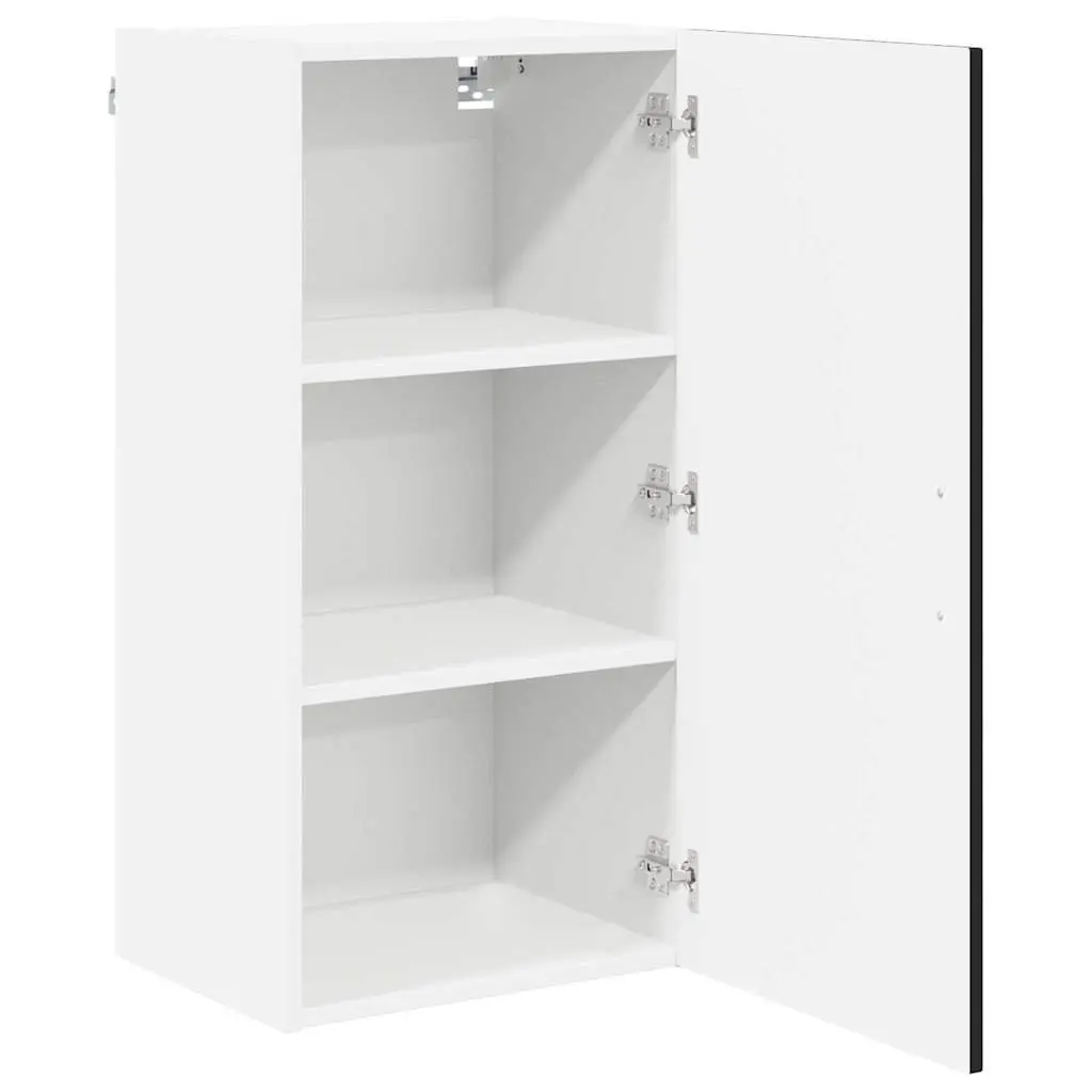 Wall Cabinet Engineered Wood Black Kitchen Storage Unit 40x31x80cm