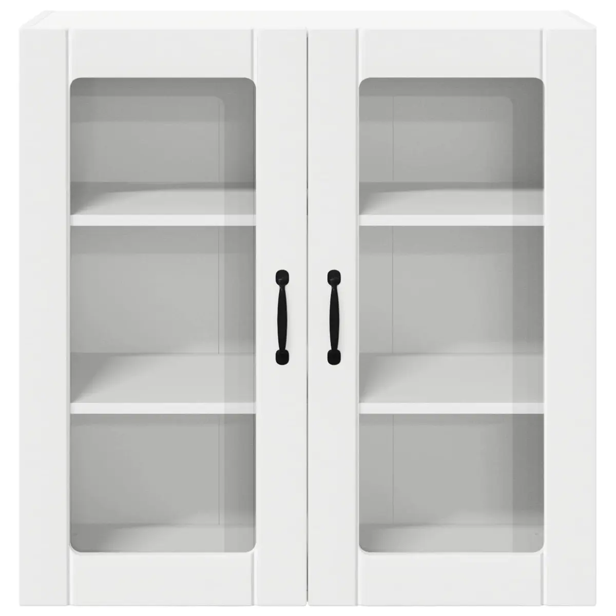 Wall Glass Cabinet White Engineered Wood 80x31x80cm Kitchen Storage Unit