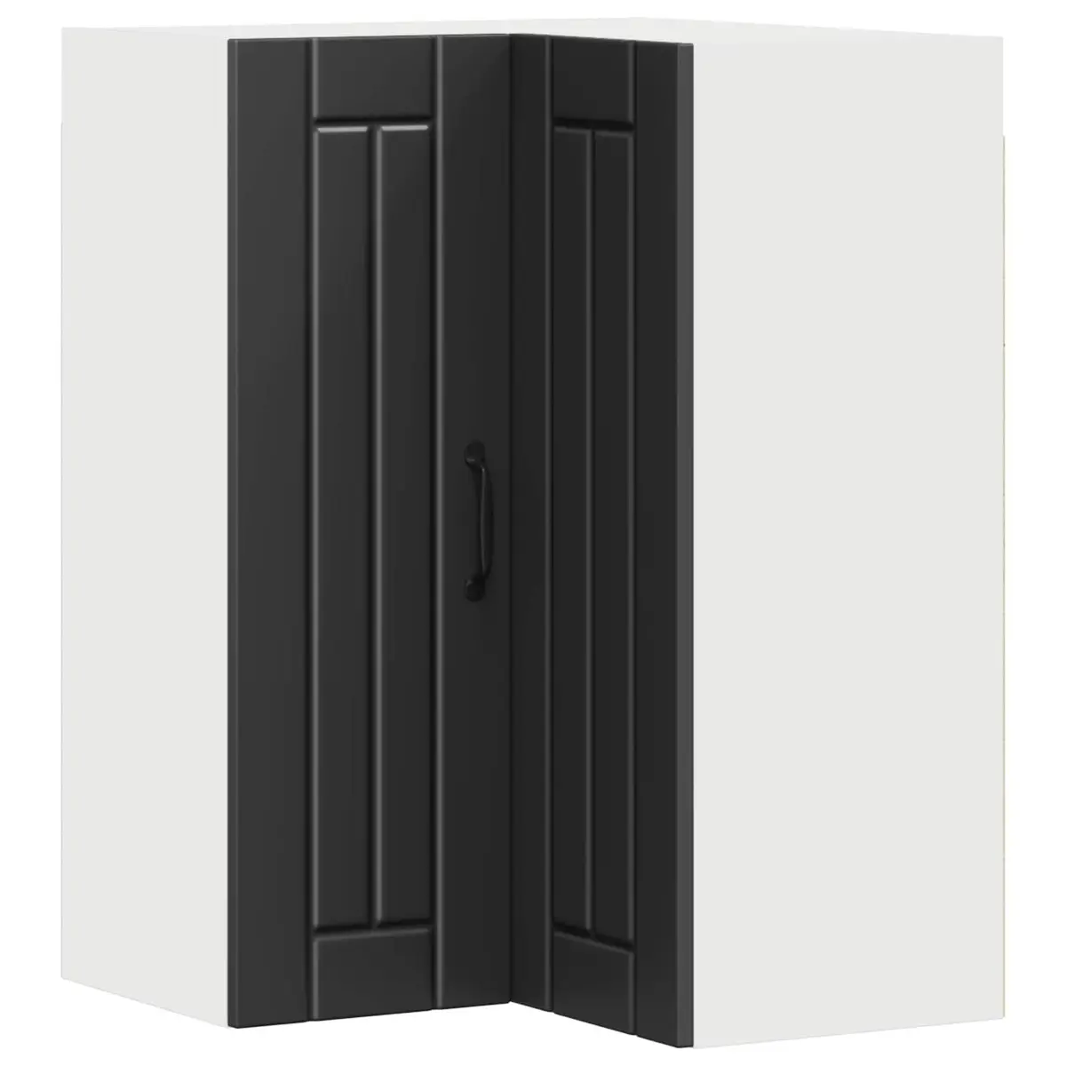 Wall Corner Cabinet Black Engineered Wood 57x57x80cm