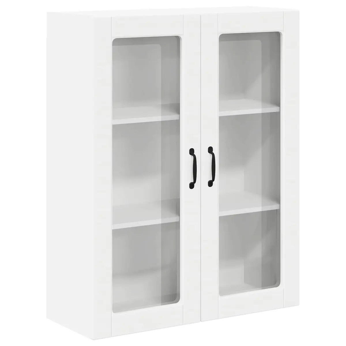 Wall Glass Cabinet Modern Kitchen Storage Unit 80 x 31 x 100 cm White