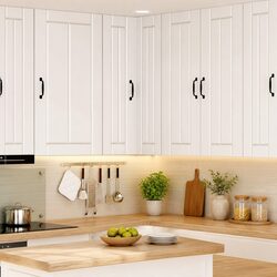 White Wooden Wall Corner Cabinet Kitchen Storage Unit 57 x 57 x 100 cm Modern