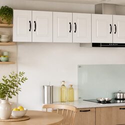 Wall-Mounted Kitchen Cabinet 2 Pieces White Storage Unit Shelving Organiser