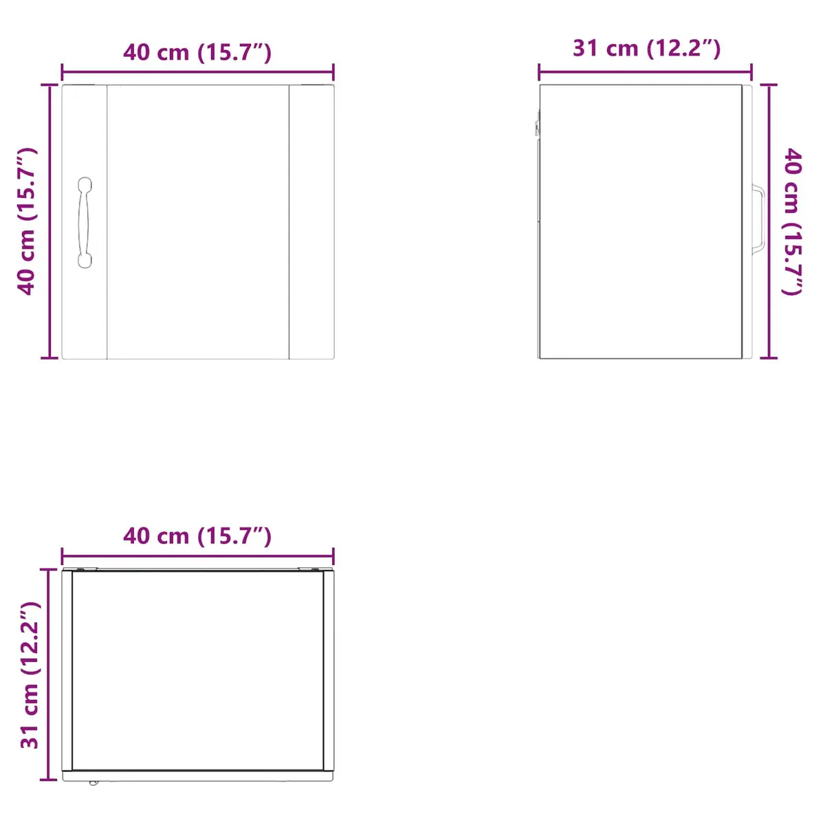 Wall Cabinet Modern Kitchen Storage White 40 x 31 x 40 cm Engineered Wood