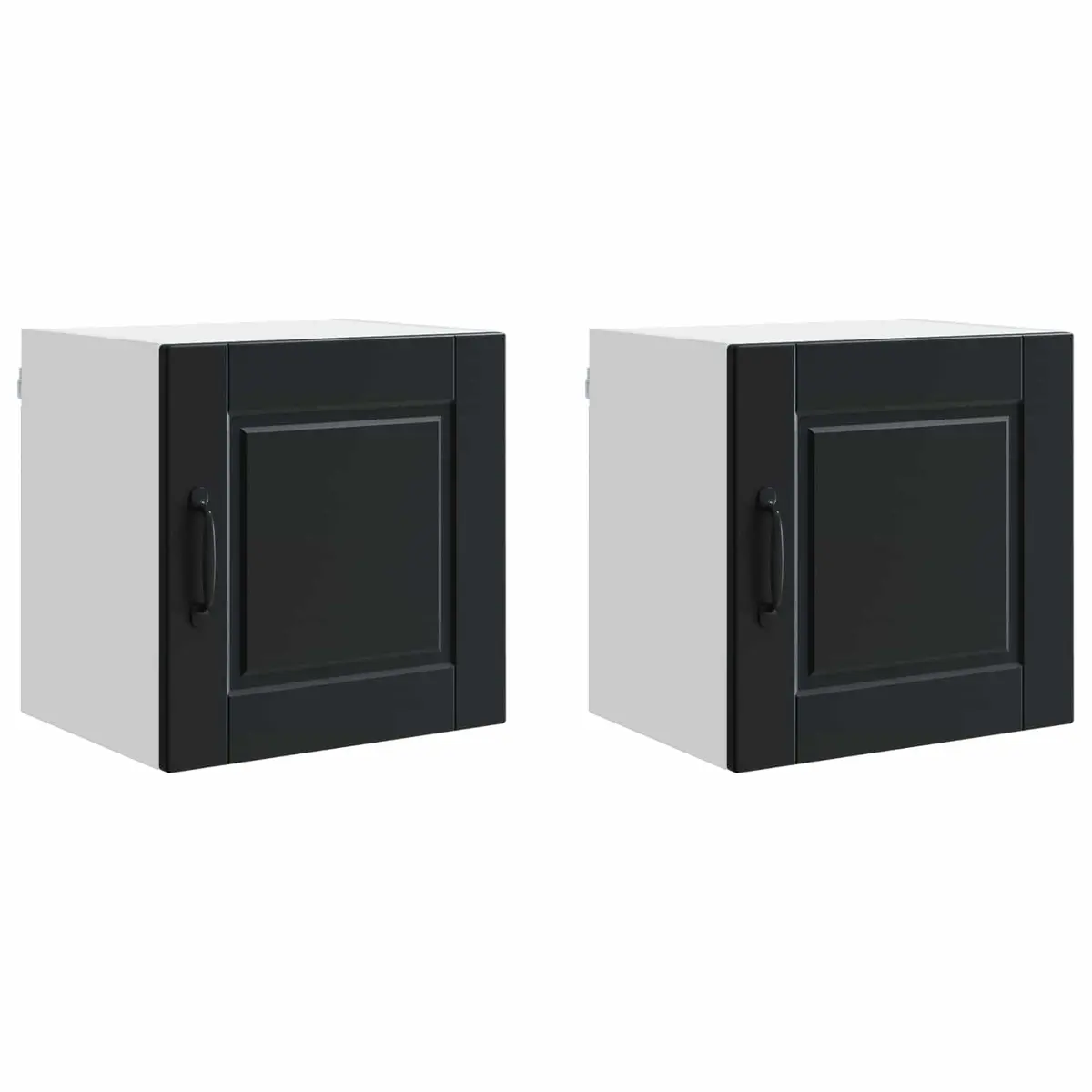 Wall Cabinet Modern Storage 40 x 31 x 40 cm Black Engineered Wood 2 Pieces