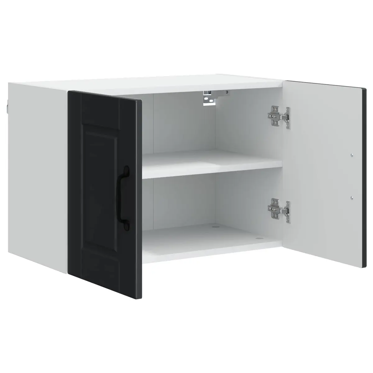 Wall Cabinet Kitchen Storage Engineered Wood Black 60x31x40cm