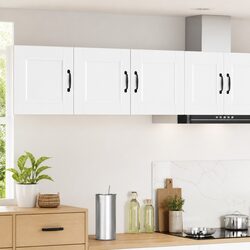 Wall Cabinet Kitchen Storage PORTO White 80x31x40cm Engineered Wood Shelves
