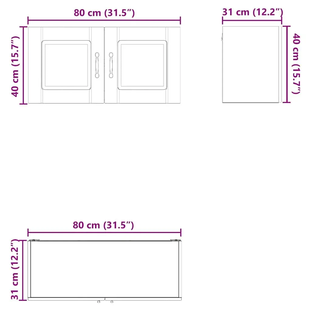 Wall Cabinet Kitchen Storage Engineered Wood White 80x31x40cm