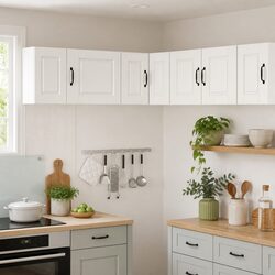 Wall Corner Kitchen Cabinet High Gloss White Storage Shelves Modern Design