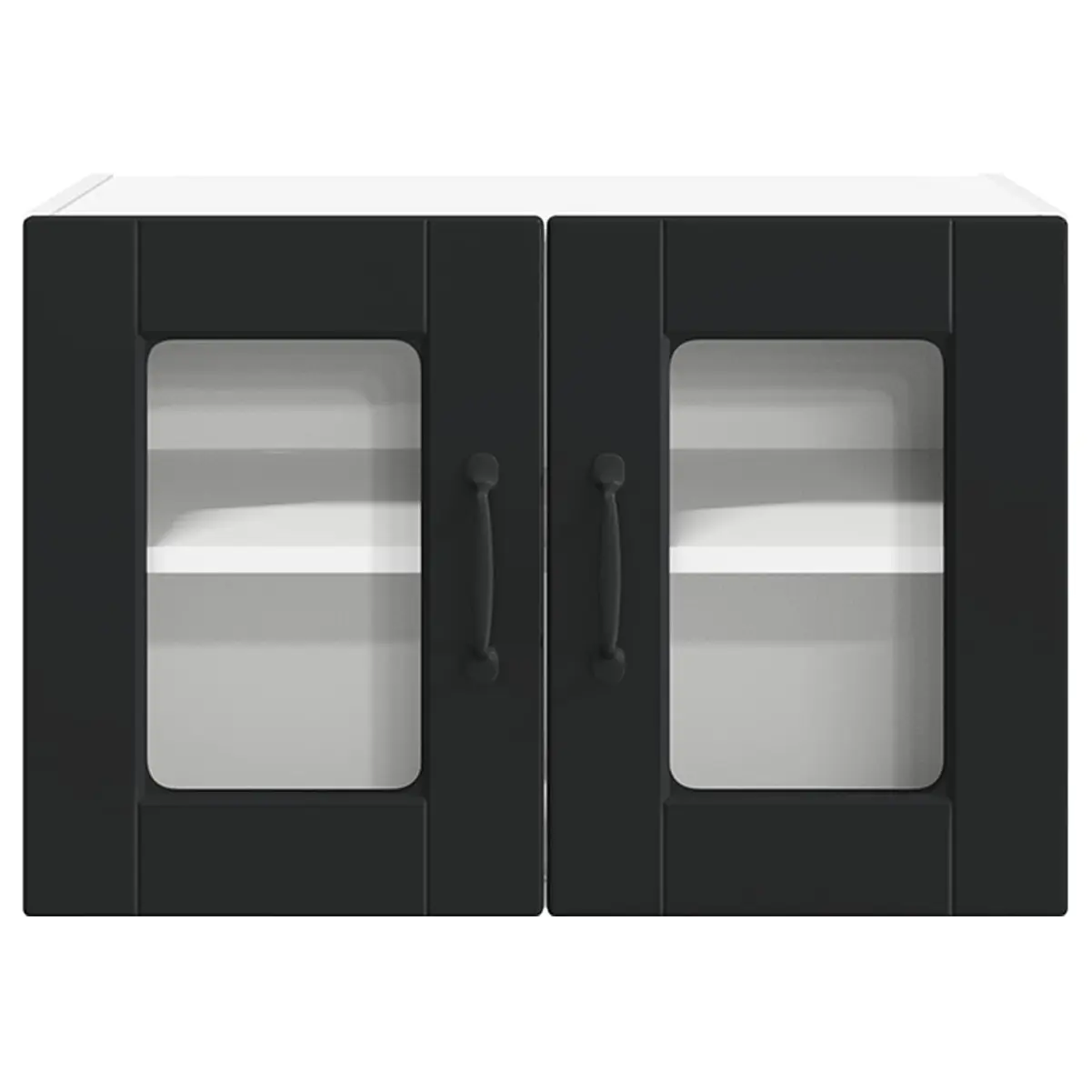 Wall Kitchen Cabinet Black Engineered Wood 60 x 31 x 40 cm Wall-mounted Storage 2 Piece