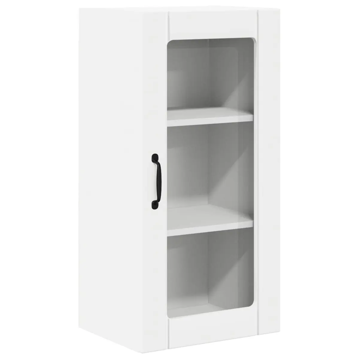 Wall Glass Cabinet White Kitchen Storage 40x31x80cm Engineered Wood