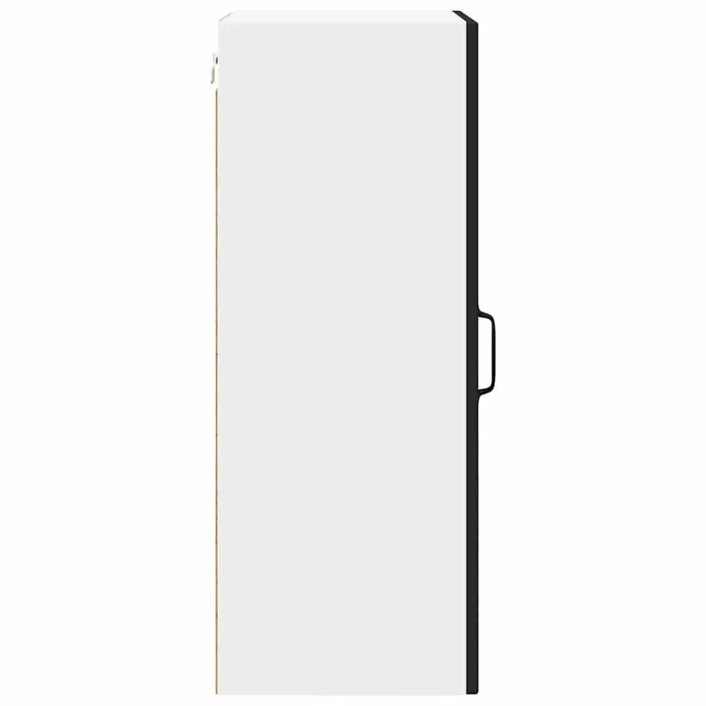 Wall Glass Cabinet 2 pcs Modern Kitchen Storage Cupboard Black Wall Mounted