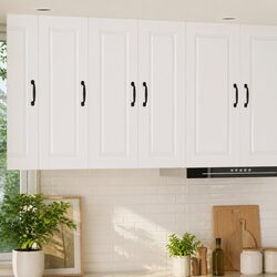 Wall Cabinet Kitchen Storage Unit White Engineered Wood Mounted Shelves