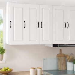 Wall Cabinet PORTO 2 pcs White Kitchen Storage Engineered Wood Shelves