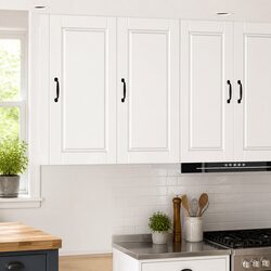 Wall Cabinet Kitchen Storage High Gloss White Modern Shelves Compartments