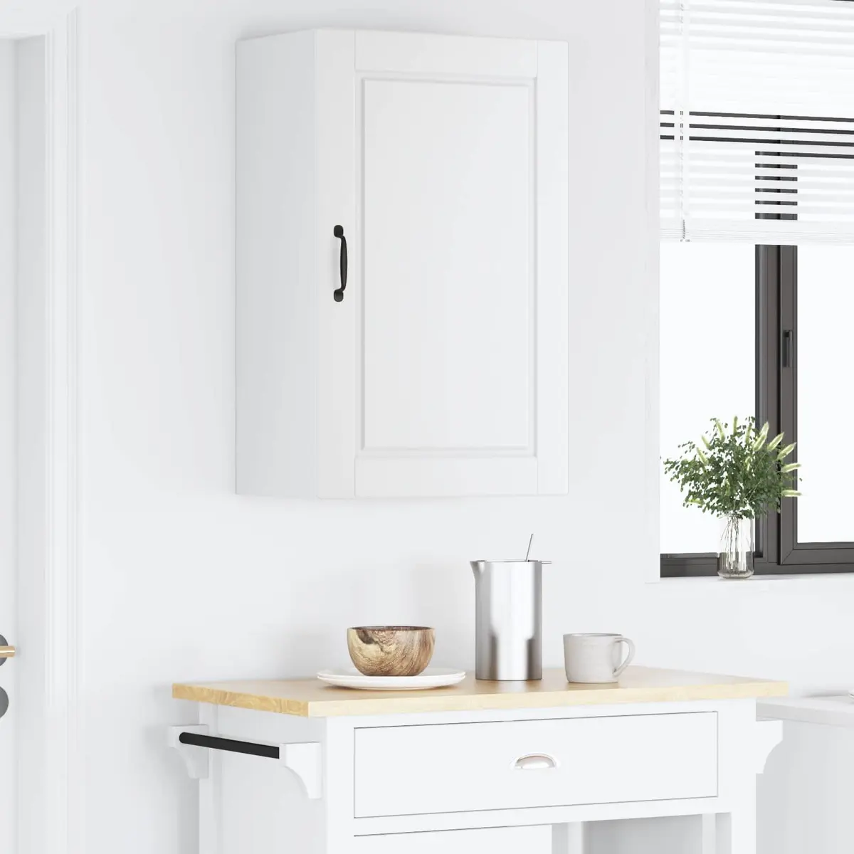 Wall Cabinet Kitchen Storage White Engineered Wood 50 x 31 x 80 cm