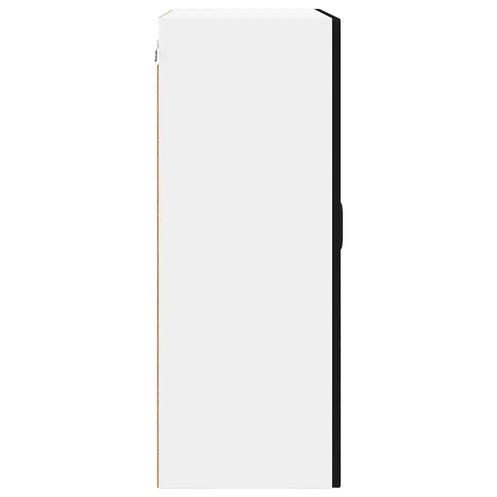 Wall Glass Cabinet Black Kitchen Storage Engineered Wood 60x31x80cm