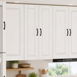 Wall Cabinet Kitchen Storage Unit White 30x31x100cm Engineered Wood Shelves