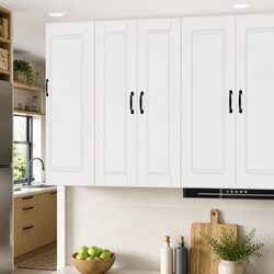 Wall Cabinet Kitchen Storage High Gloss White Engineered Wood Shelves