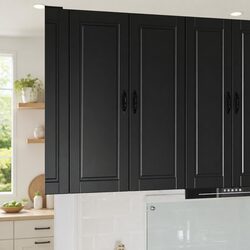 Wall Cabinet Kitchen Storage Black Engineered Wood 40 x 31 x 100 cm Shelves