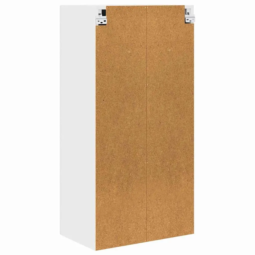 Wall Cabinet Kitchen Storage White Engineered Wood 50x31x100cm Shelves Organiser