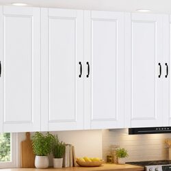 Wall Cabinet PORTO White Kitchen Storage 80x31x100cm Engineered Wood Shelves
