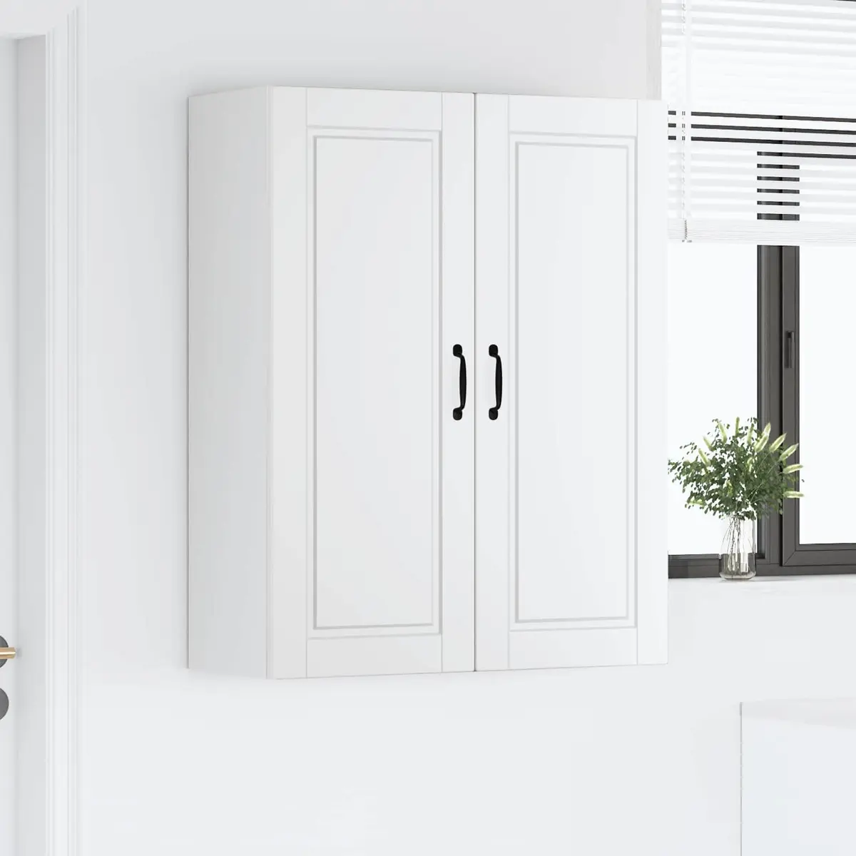 Wall Cabinet White Kitchen Storage Engineered Wood 80x31x100cm