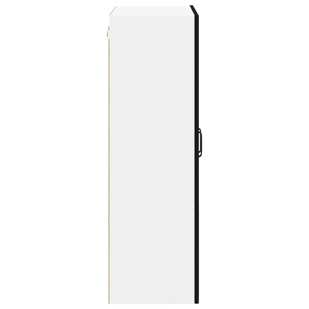 Wall-Mounted Kitchen Cabinet Black Glass Panels 60x31x100cm Engineered Wood