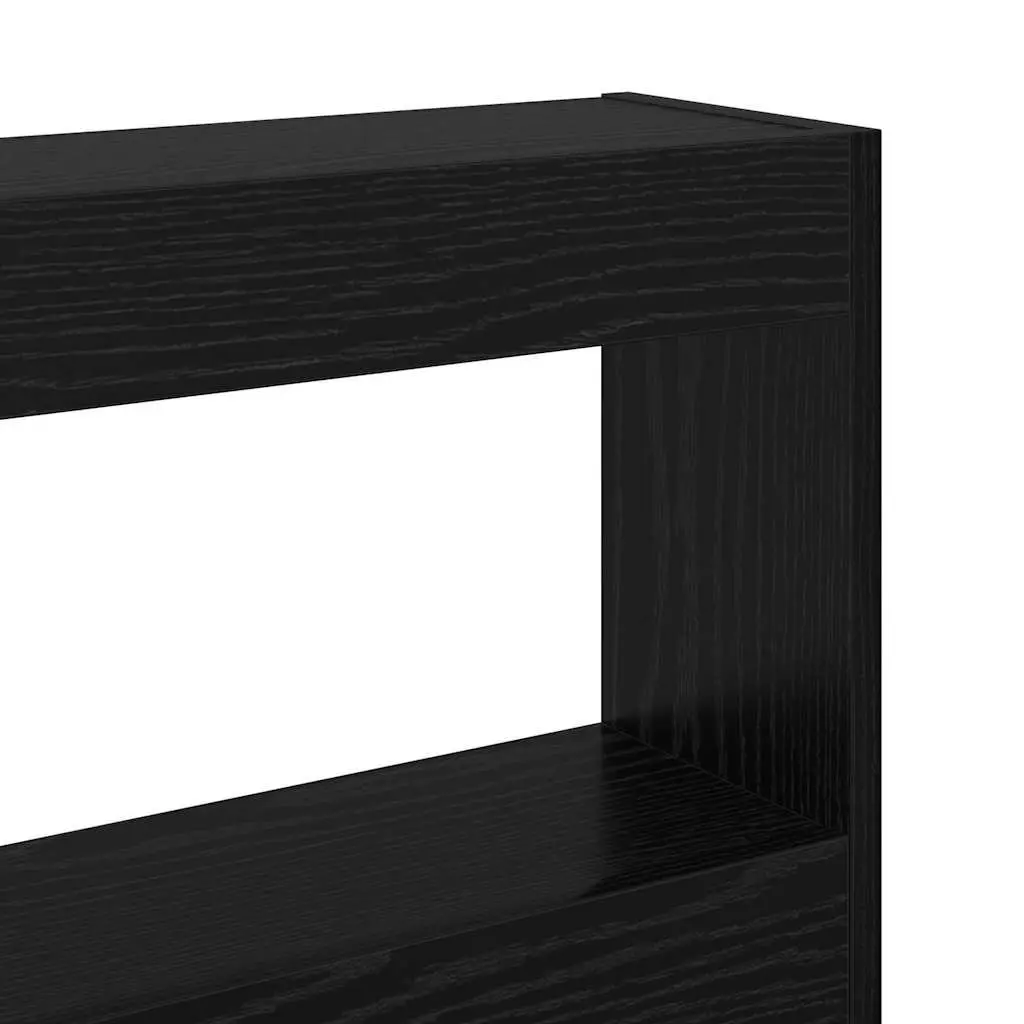 Headboard LED Light USB Black Oak Engineered Wood 220cm Bedroom Furniture