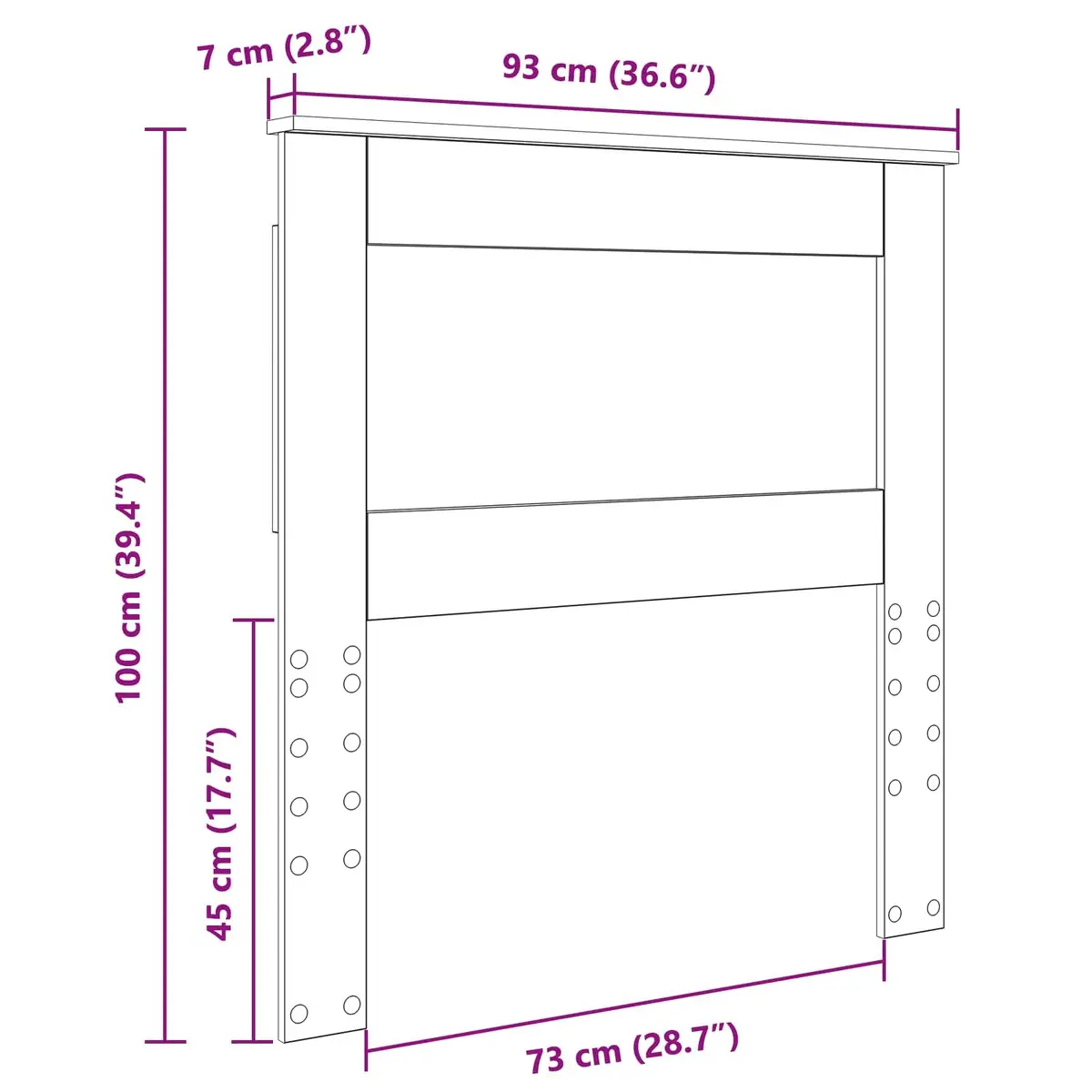 Headboard Modern Engineered Wood 90cm Brown