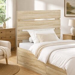Headboard Rectangular Modern Bedroom Furniture Engineered Wood Brown Sonoma Oak