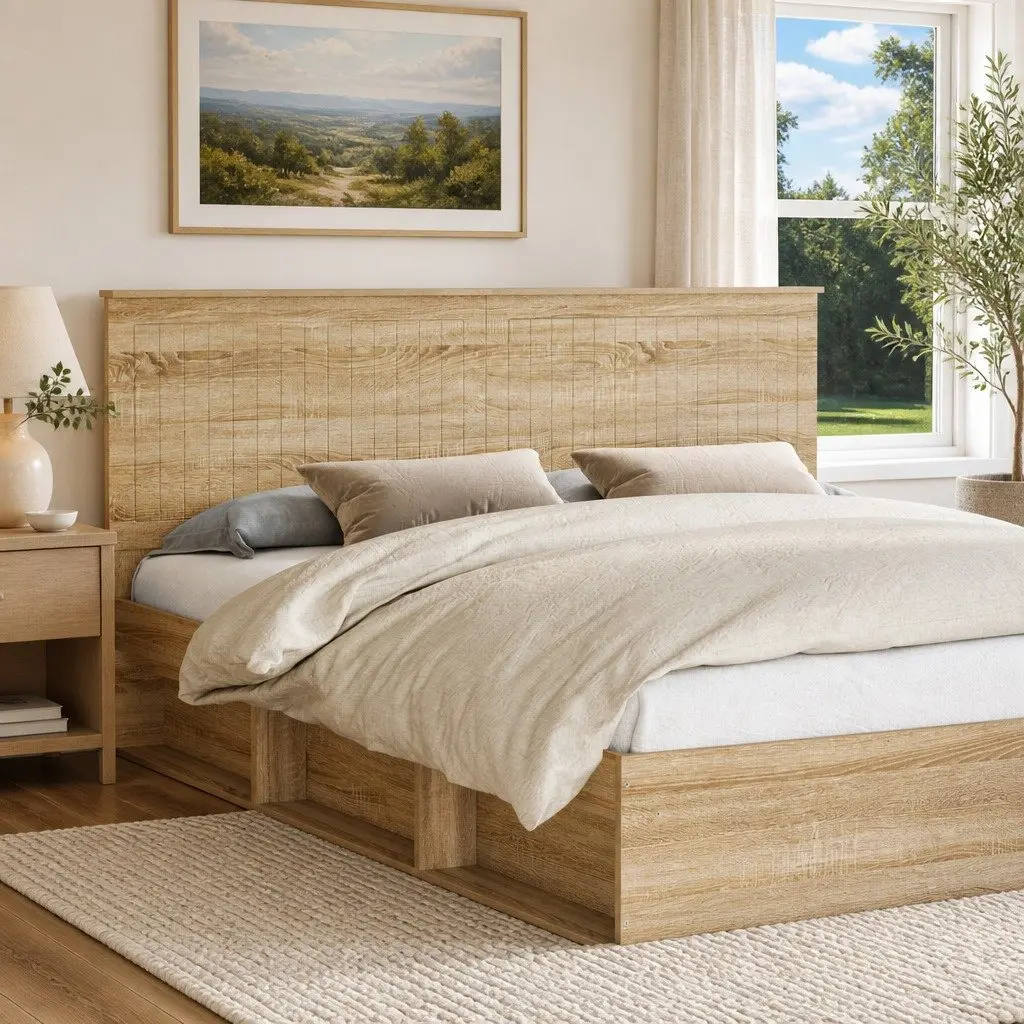 Headboard Modern Minimalist 180cm Brown Engineered Wood