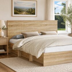 Headboard Modern Bedroom Furniture Brown Engineered Wood Minimalist 180cm